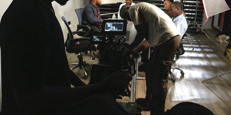 camera rental lagos crew setting up